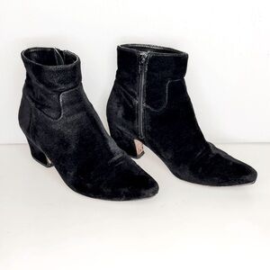 Miista Lorelle Black Velvet Ankle Boots Size 5.5